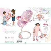 Multifunkční jídelní židlička a houpačka pro panenky 3 v 1 Ocean Fantasy DeCuevas