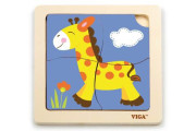 Dřevěné puzzle - žirafa 4 dílky Viga
