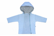 Kabátek s kapucí Puntík/pruhy modrý Baby Service