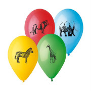 Balónek s potiskem zvířátka safari 10 ks