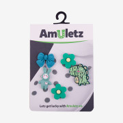 Amulety - ozdoby na boty Amuletz Zelení dinosauři a králíci mix Coqui