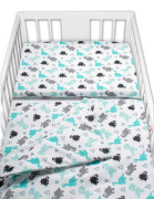 3-dílná sada Mantinel s povlečením Dinosauři bílá 135x100 cm Baby Nellys