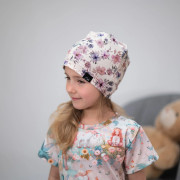 Jarní čepice Violet flowers Cream - smetanová Esito