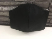 Látková respirační rouška - maska pánská dvouvrstvá s kapsou a drátkem černá