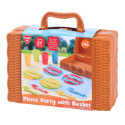 Piknikový košík se sadou nádobí plast 22 ks 