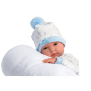 Obleček pro panenku miminko New Born velikosti 35-36 cm Llorens 3dílný modrý