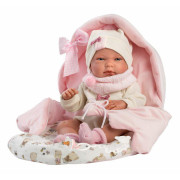 New Born holčička 73884 Llorens - realistická panenka miminko - 40 cm