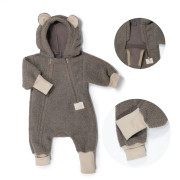 Rostoucí zimní kombinéza Teddy fleece double Brown Esito
