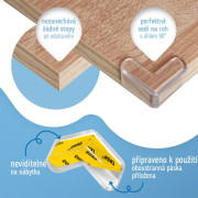 Ochrana rohů a hran transparentní L-profil sada 12ks Sipo