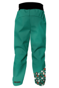 Softshellové kalhoty dětské Medvědi tyrkysové Wamu