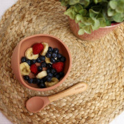 Silikonová miska s přísavkou a lžičkou Bo Jungle Terracotta