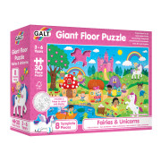 Velké podlahové puzzle - Víly a jednorožci