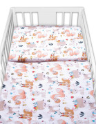3-dílná sada Mantinel s povlečením Pohádková zvířátka bílá Baby Nellys