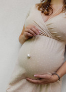 Těhotenský šperk bola Moon stříbrná s broušeným povrchem + řetízek Moniel