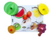 Dřevěné deskové puzzle 6 dílů Loupeme a krájíme plodiny 6