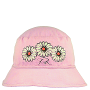 Dívčí letní plátěný klobouk Kopretiny Růžový RDX