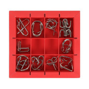 Sada 10 hlavolamů kov červená Albi