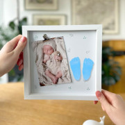 Fotorámeček pro miminko se sadou na 3D odlitky – pro chlapečka Albi