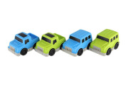 Auto mini plast 9cm na setrvačník 4 druhy v krabíčce 12x9x8cm