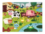 Puzzle dotykové Zvířátka na farmě s texturou 20 ks Janod