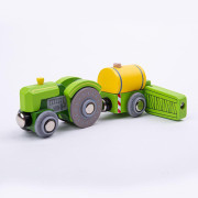 Traktor s vlečkou zelený Bigjigs Rail