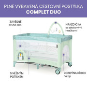 Complet duo cestovní postýlka s druhým dnem a hrazdičkou Asalvo