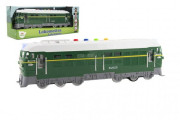 Lokomotiva/Vlak zelená plast 35 cm na baterie se zvukem se světlem 
