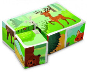 Kostky kubus Lesní zvířátka dřevo 6 ks 