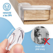 Ochrana rohů a hran transparentní L-profil sada 12ks Sipo