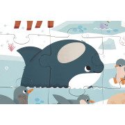 Puzzle dotykové senzorické Polární kruh s různými povrchy 20 ks Janod 