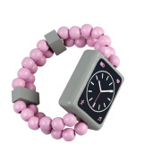 Hodinky náramkové dřevěné oboustranné růžové Detoa