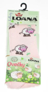 Punčocháčky s aloe vera růžové ovečky Loana vel. 50/56 