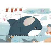 Puzzle dotykové senzorické Polární kruh s různými povrchy 20 ks Janod 