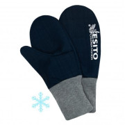 Zimní palcové rukavice softshell s beránkem navy blue Esito