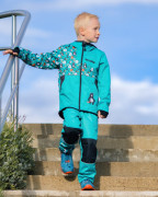 Softshellové kalhoty dětské Medvědi tyrkysové Wamu