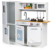 Dětská dřevěná kuchyňka s LED osvětlením a hrnci