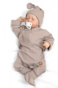 Rostoucí žebrovaný overálek, čepička a botičky Nature - toffi Baby Nellys