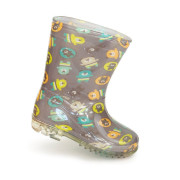 Dětské holínky PVC potisk zvířátka PL0042-18 hnědá Pidilidi