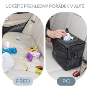 Odpadkový koš do auta vodotěsný s víkem black Zopa