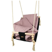 Houpačka pro děti s bezpečnostními pásy a peřinkou black light pink