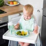 Lžička silikonová s obalem růžová 6 m+ Babyono