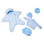 Obleček pro panenku miminko New Born velikosti 40-42 cm Llorens 3dílný modrý