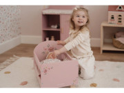 Postýlka pro panenky dřevěná s peřinkou Pink Little Dutch