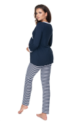 Těhotenské, kojící pyžamo dlouhý rukáv Černo-bílé