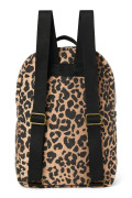 Cotton Midi Backpack - batůžek s přední kapsou Brown Leopard Studio Noos