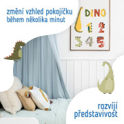Nástěnné samolepky do dětského pokoje, Dino Numbers Sipo