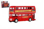 Autobus "Londýn" červený patrový kov/plast 12 cm na zpětné natažení