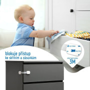 Bezpečnostní zámky víceúčelové pro skříňky a zásuvky nastavitelné sada 6 ks Sipo