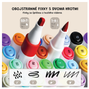 Oboustranné fixy se dvěma hroty v boxu 48 ks Jarmelo