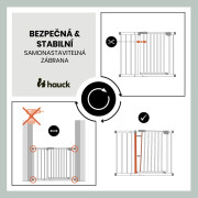 Zábrana Open N Stop 2 Set 75-80 cm+ nástavec 9 cm White Hauck 